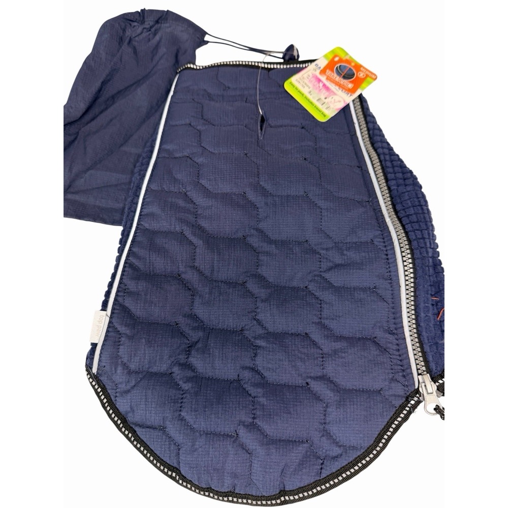 Top Paw Dog Coat Size Medium Lightweight Packable Navy Blue Reflective NWT - Picture 1 of 5